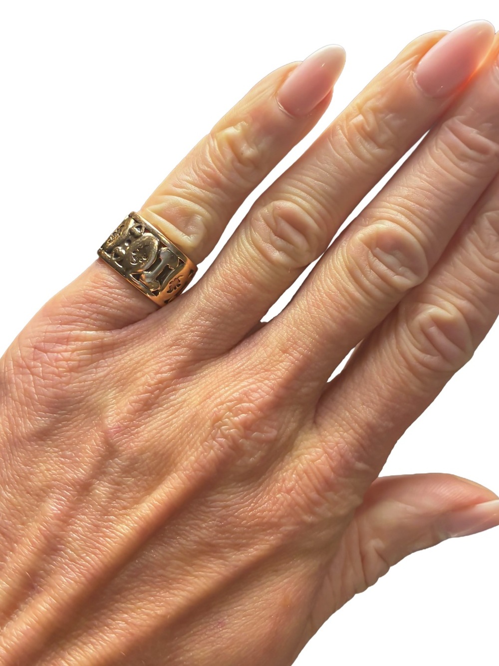 Rare Victorian Engraved Cigar Band Ring
